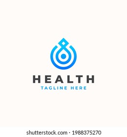 Drop Water Monogram Concept Logo Template Vector Illustration