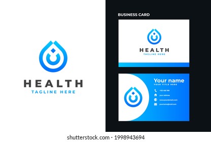 Drop Water Monogram Concept Logo Template Vector Illustration