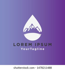 Drop Water Mountain Logo Design