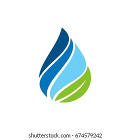 Drop Water Natural Logo Template Illustration Design. Vector EPS 10.