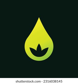 drop of water nature logo design illustration.