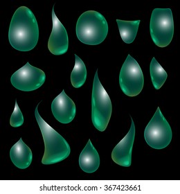 drop water on glass vector black background art