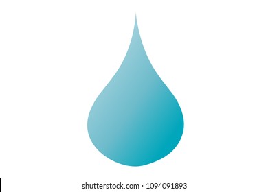 Drop of water on white background.