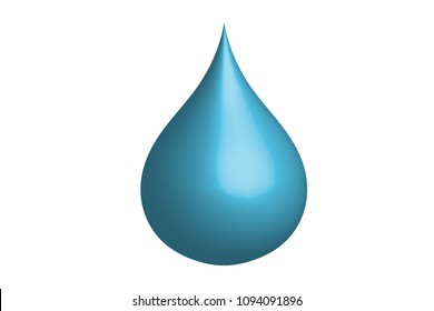 Drop of water on white background.