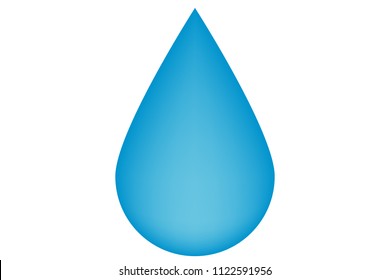 Drop of water on white background.