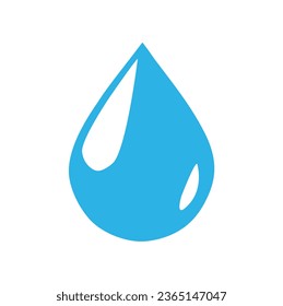 A drop of water on a white background with copy space