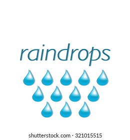 a drop of water on a white background with the words "raindrops"