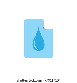 drop water in paper fold icon vector