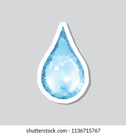 drop of water polygonal sticker icon