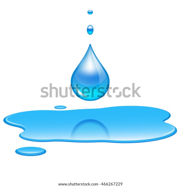 水と水たまりの滴 生命の象徴 清浄さ のベクター画像素材 ロイヤリティフリー