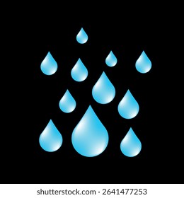Drop, water, rain, liquid, vector, drops