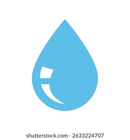 Gota de agua con reflejo. Gota de agua brillante o icono de Vector de gota de lluvia.