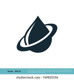 Drop Water and Ring Swoosh Icon Vector Logo Template Illustration Design. Vector EPS 10.