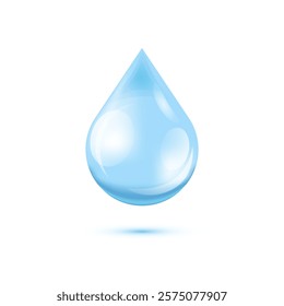 Drop water or serum collagen, Droplet rain dew or liquid essence skin care product, Vector illustration.