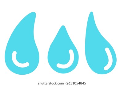 gota de água em estilo plano. elemento para decoração design postcard print sticker poster fundo