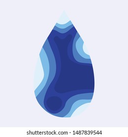 A drop of water with shading contour inside the drop represented a pool or reservoir