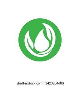 Drop water shape with tree leaf, Hydroponics Logo concept, flat design vector isolated
