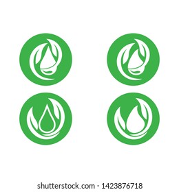 Drop water shape with tree leaf, Hydroponics Logo concept, flat design vector isolated