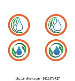 Drop water shape with tree leaf, Hydroponics Logo concept, flat design vector isolated