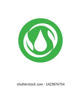 Drop water shape with tree leaf, Hydroponics Logo concept, flat design vector isolated