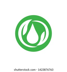 Drop water shape with tree leaf, Hydroponics Logo concept, flat design vector isolated