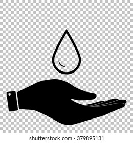 Drop of water sign. Flat style icon vector illustration.
