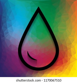 Drop of water sign. Vector. Flat style black icon on white.