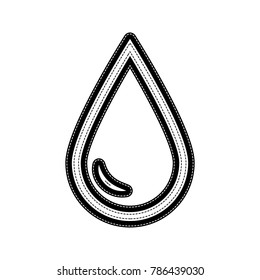 Drop of water sign. Vector. Flat style black icon on white.