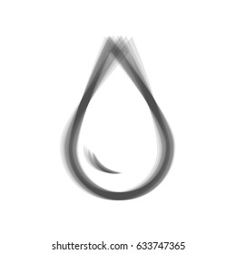 Drop of water sign. Vector. Gray icon shaked at white background.