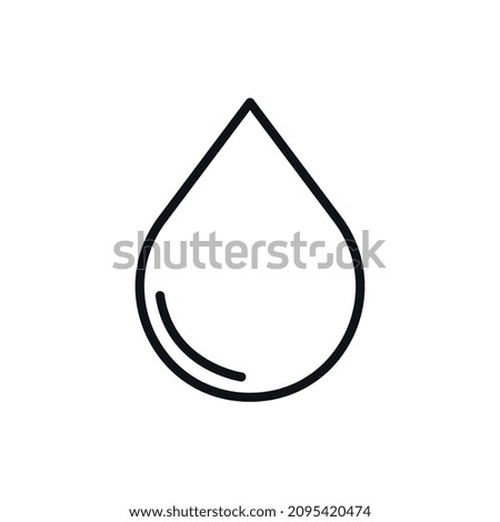 Drop of water simple line vector icon.