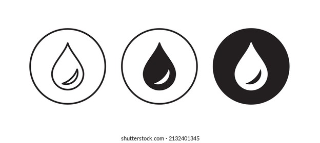 Agua de gota, Icono de agua de salpicadura Lluvia Vector de plantilla Ilustración de la plantilla Vector, trazo editable, estilo de diseño plano aislado en blanco