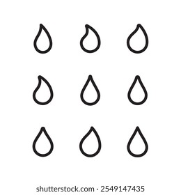 Drop Water, Splash Water Symbol Regen Vektor Logo Vorlage Vektorgrafik, bearbeitbarer Strich, flacher Designstil einzeln auf Weiß