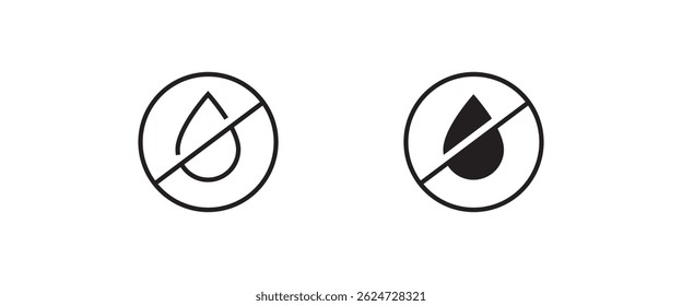 Drop Water, Splash Water Icon Rain Vector Logo Template Vector illustration, editable stroke, flat design style isolated on white