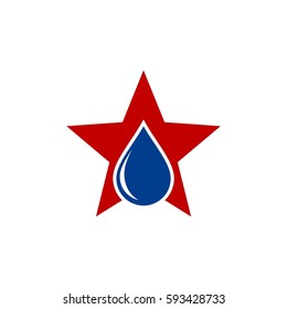 Drop Water and Star Logo Template Illustration Design. Vector EPS 10.