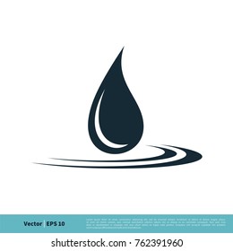 Drop Water and Swoosh Icon Vector Logo Template Illustration Design. Vector EPS 10.