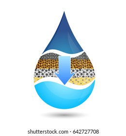 Drop of water symbol for vector filtering