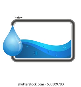 A drop of water and a water tap for plumbing