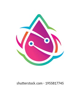 Drop Water Technology Logo Design Element