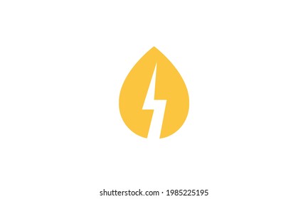 drop water with thunderbolt logo symbol vector icon illustration graphic design