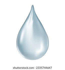 Drop of water with tick 3d. Liquid, drinking, rain, drinking water. Save the water. Beverage concept. Vector illustration