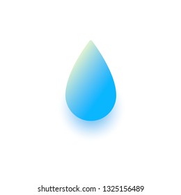 Drop water vector icon. Blue color illustration isolated on white