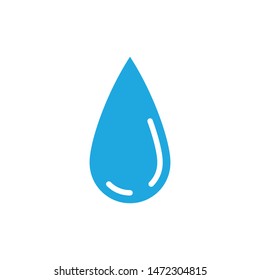 Drop of water vector icon. Blue droplet flat symbol.