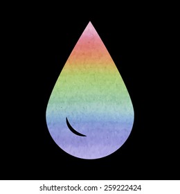 Drop of water - Vector icon isolated. Watercolor effect