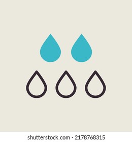 Icono del vector de agua de caída. Signo de meteorología. Símbolo gráfico para viajes, turismo y meteorología sitio web y diseño de aplicaciones, logotipo, aplicación, interfaz de usuario