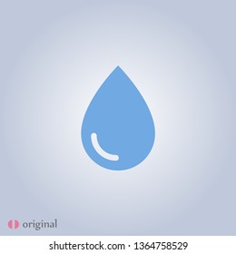 Drop water vector icon .The symbol of a rain and clean water , an illustration of a raindrop .The wheather line.
