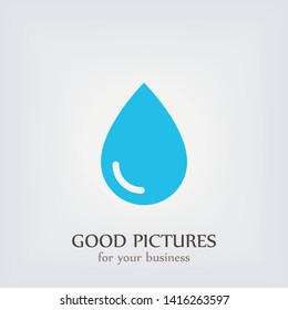 Drop water vector icon .The symbol of a rain and clean water , an illustration of a raindrop .The wheather line.