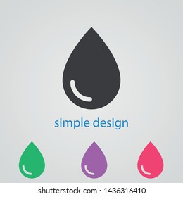 Drop water vector icon .The symbol of a rain and clean water , an illustration of a raindrop .The wheather line.