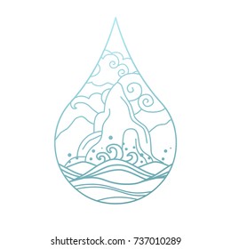 Drop of water. Vector illustration