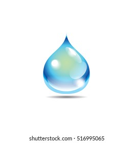 Drop of water, vector illustration on transparent background
