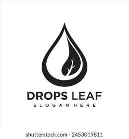 Drop and water vector with line art. logo design and business logo template